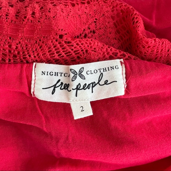 COPY - Free People Nightcap edition red lace mini dress bodycon style size 2 sm - Picture 2 of 15